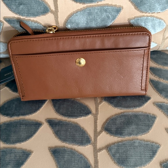 Cole Haan Women's Tan Leather Zip Around Wallet - Picture 2 of 6